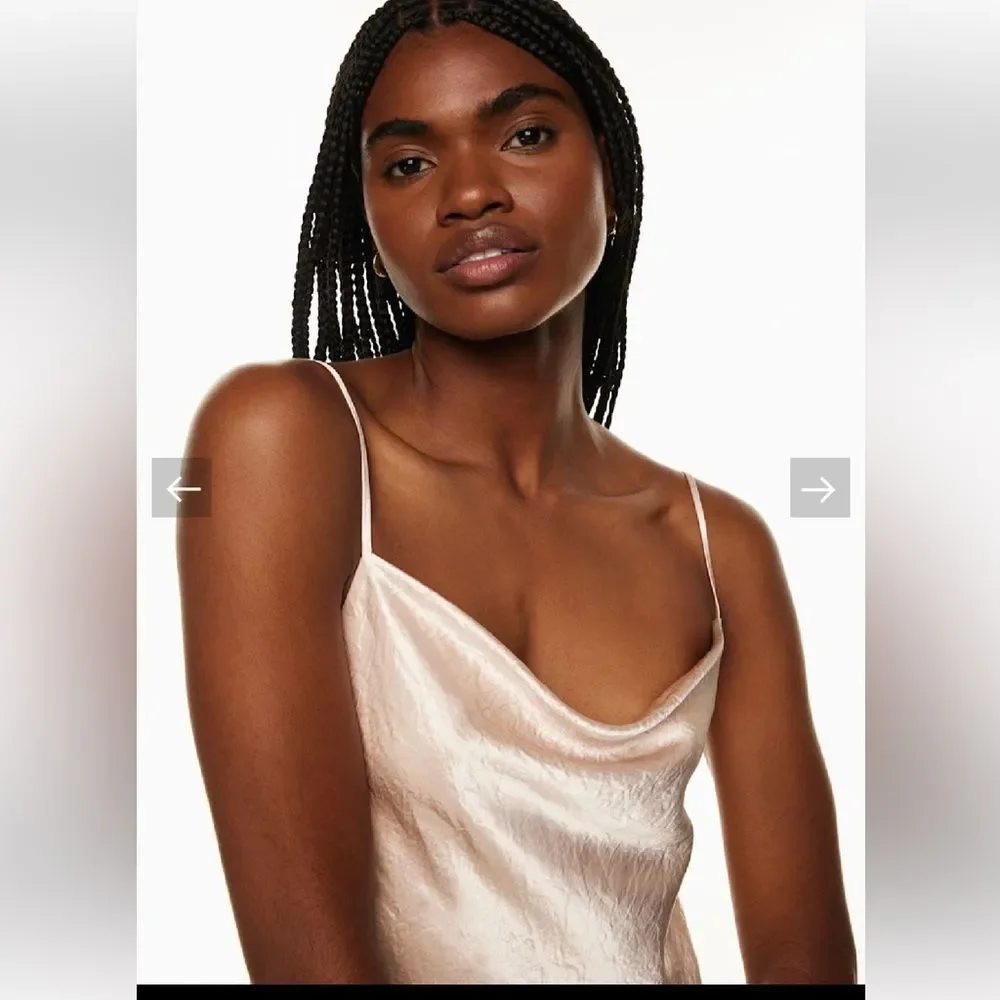 Aritzia Babaton Model Satin Pink Satin Slip Dress